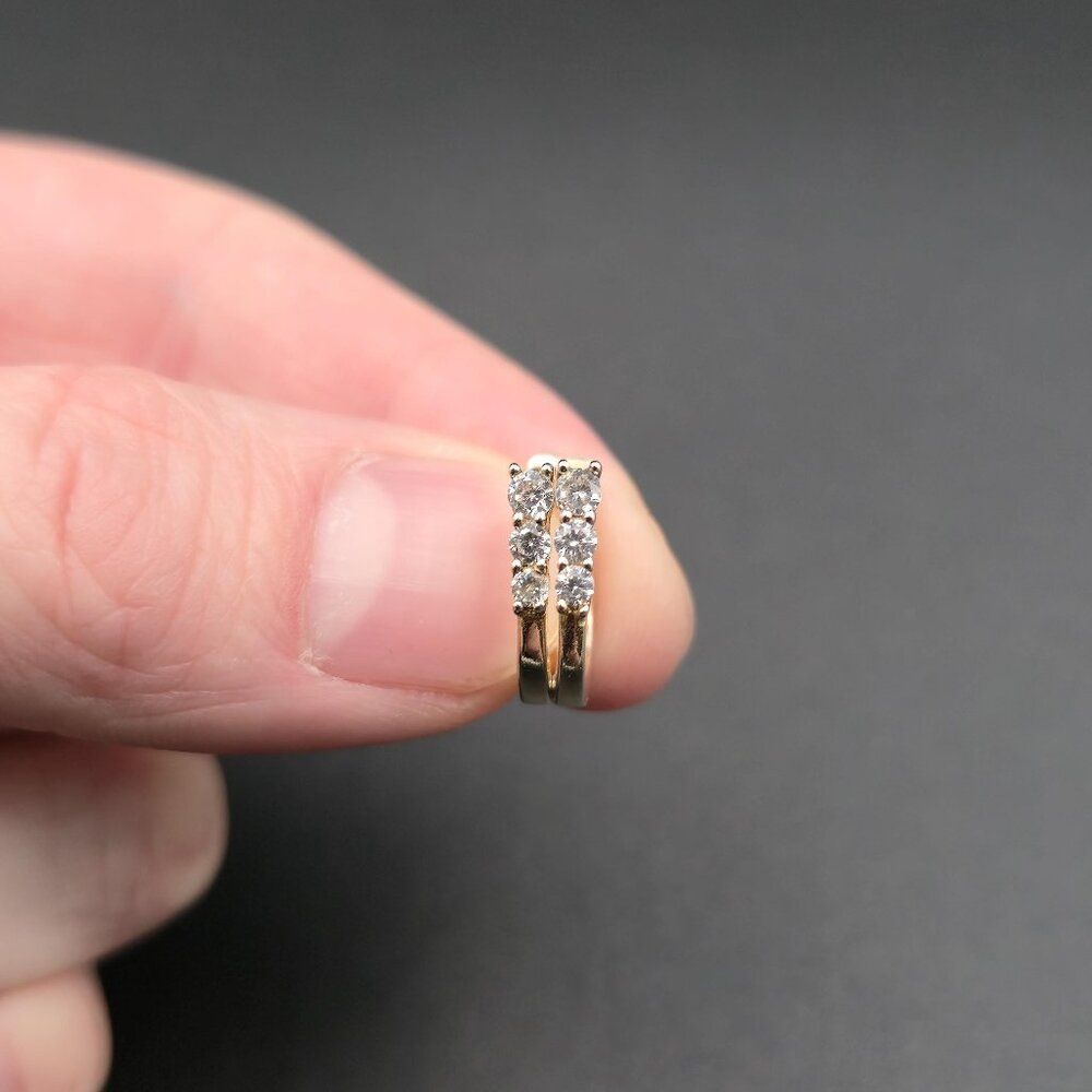Gold Over Sterling Silver Cubic Zirconia Hoop Style Earrings A6559